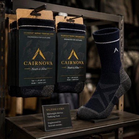The Saltire Cairn · Midweight Merino Trekking Sock