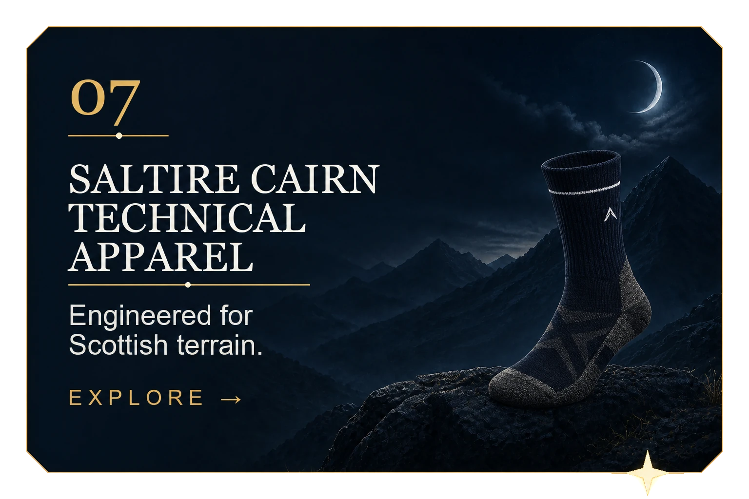 Saltire Cairn Technical Apparel — Engineered for Scottish terrain.